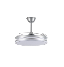 Ventilador de techo led con aspas retráctiles Glaciar Evo 72W plata