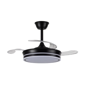 Ventilador de techo led con aspas retráctiles Glaciar Evo Mini 46W negro