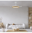 Ventilador de techo led Chayra 45W con aspas retráctiles blanco y haya