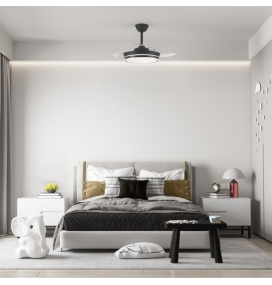 Ventilador de techo led con aspas retráctiles Iris mini 39W negro