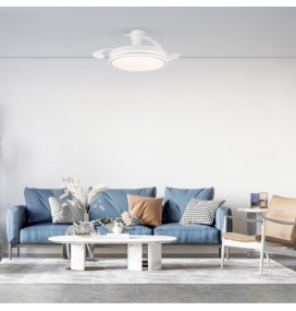 Ventilador de techo led con aspas retráctiles Iris Long 45W blanco