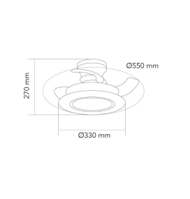 Ventilador de techo led con aspas retráctiles Persian 18W blanco