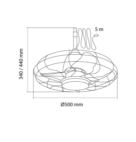 Ventilador de techo led Ledian 20W negro