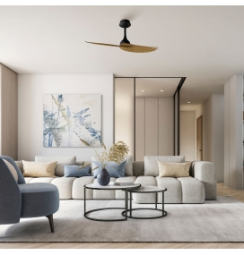 Ventilador de techo sin luz Mantra Ipanema negro y madera