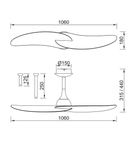 Ventilador de techo sin luz Mantra Ipanema blanco y madera