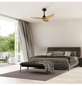 Ventilador de techo sin luz Mantra Ipanema negro y madera 3 aspas Ø106cm