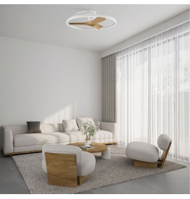 Ventilador de techo Mantra Nepal II blanco y madera Ø75cm