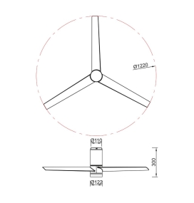 Ventilador de techo led Mantra UP DOWN blanco Ø122cm con mando y Blueetoh
