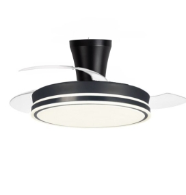 Ventilador de techo led con aspas retráctiles Iris Long 45W negro