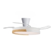 Ventilador de techo led con aspas retráctiles Amapola Long 45W blanco y haya