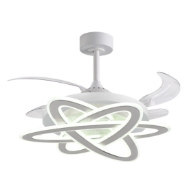 Ventilador de techo led con aspas retráctiles Saturno 200W blanco