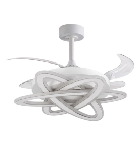 Ventilador de techo led con aspas retráctiles Saturno 200W blanco