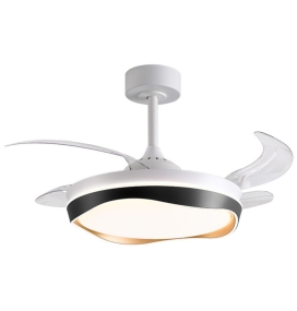 Ventilador de techo led con aspas retráctiles Almati 72W blanco/ negro-oro