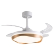 Ventilador de techo led con aspas retráctiles Almati 72W blanco/oro.