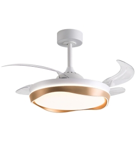 Ventilador de techo led con aspas retráctiles Almati 72W blanco/oro.