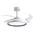 Ventilador de techo led con aspas retráctiles Akran 72W blanco/ negro