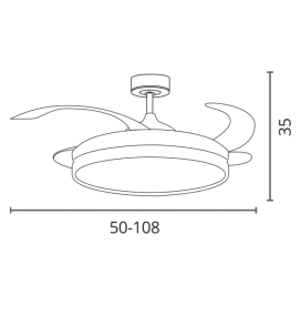 Ventilador de techo led con aspas retráctiles Akran 72W blanco/plata