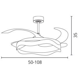 Ventilador de techo led con aspas retráctiles Ondas 72W blanco