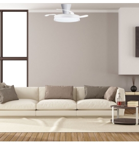 Ventilador de techo led con aspas retráctiles Glaciar Evo Long 72W blanco
