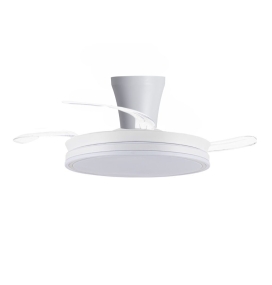 Ventilador de techo led con aspas retráctiles Glaciar Evo Long 72W blanco