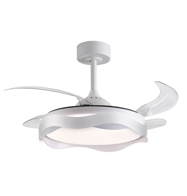 Ventilador de techo led con aspas retráctiles Ondas 72W blanco