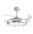 Ventilador de techo led con aspas retráctiles Ondas 72W blanco/plata