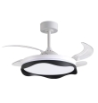 Ventilador de techo led con aspas retráctiles Olas 72W blanco/negro