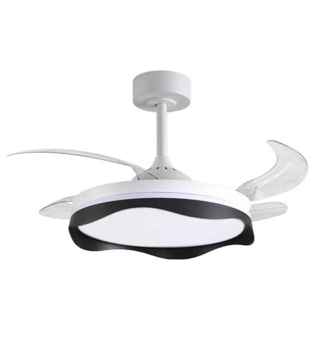 Ventilador de techo led con aspas retráctiles Olas 72W blanco/negro