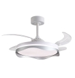 Ventilador de techo led con aspas retráctiles Olas 72W blanco/plata
