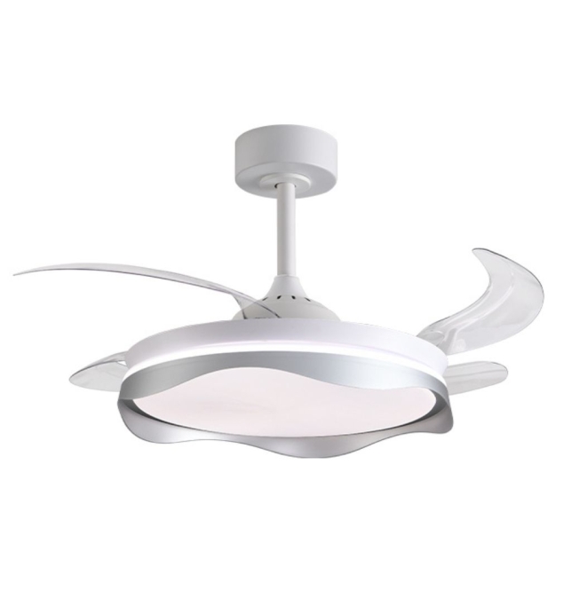 Ventilador de techo led con aspas retráctiles Olas 72W blanco/plata