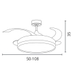 Ventilador de techo led con aspas retráctiles Troya 72W blanco