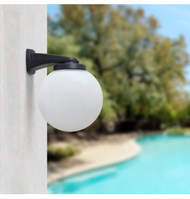 Aplique de exterior para pared Fumagalli Globo Ø30cm negro