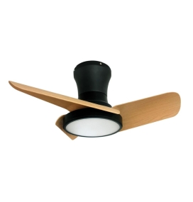 Ventilador de techo led Jueric Sky 30W negro y haya 60cm CCT