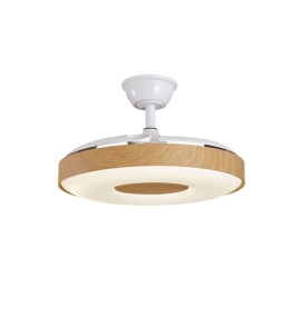 Ventilador led con aspas retractiles Jueric Paris 50W blanco/haya