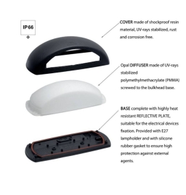 Aplique de pared exterior Fumagalli FRANCY negro