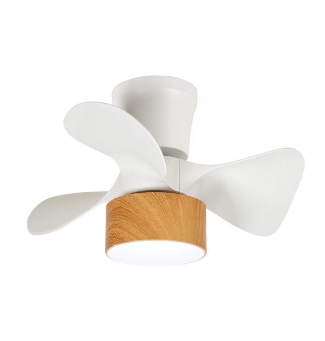 Ventilador led de techo Jueric Fly CCT blanco y madera