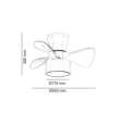 Ventilador led de techo Jueric Fly CCT blanco y madera