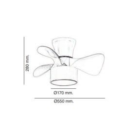 Ventilador led de techo Jueric Fly CCT blanco y madera