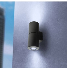 Aplique de pared exterior Fumagalli Franca negro 6W CCT