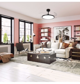 Ventilador de techo led con aspas retráctiles Slim 36-72W negro