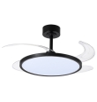 Ventilador de techo led con aspas retráctiles Slim 36-72W negro
