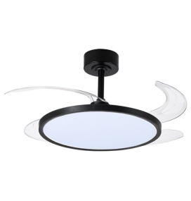 Ventilador de techo led con aspas retráctiles Slim 36-72W negro