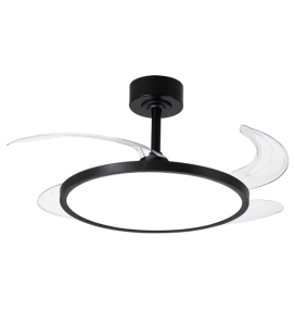 Ventilador de techo led con aspas retráctiles Slim 36-72W negro