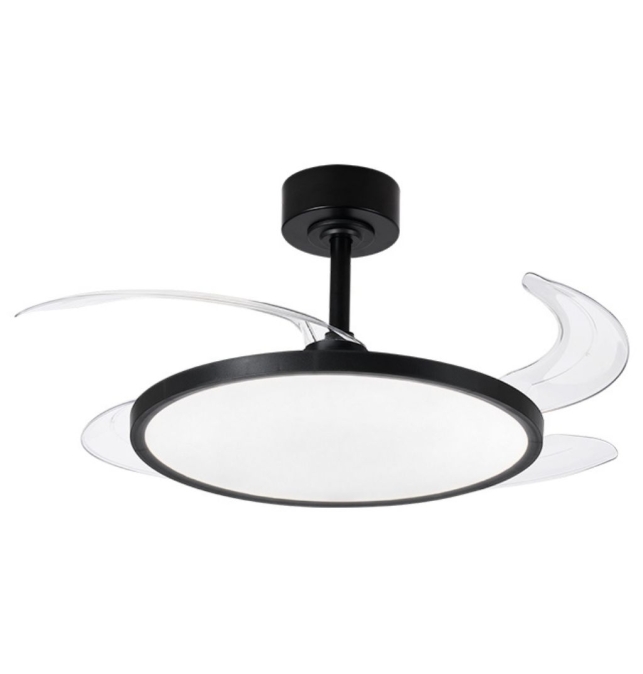 Ventilador de techo led con aspas retráctiles Slim 36-72W negro