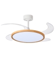 Ventilador de techo led con aspas retráctiles Slim 72W blanco/haya