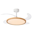 Ventilador de techo led con aspas retráctiles Slim 72W blanco/haya