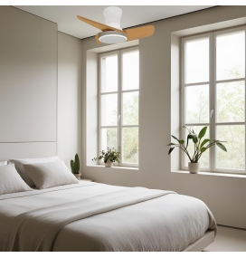 Ventilador de techo led Jueric Sky Maxi 30W blanco y haya 80cm CCT