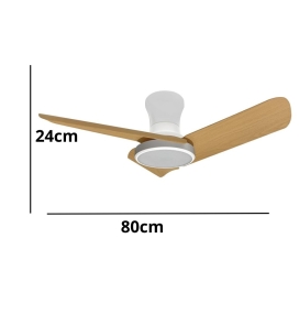 Ventilador de techo led Jueric Sky Maxi 30W blanco y haya 80cm CCT