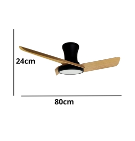 Ventilador de techo led Jueric Sky Maxi 30W negro y haya 80cm CCT