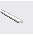 Perfil de aluminio empotrado 2000x24.2x6.8mm con difusor para Tiras LED plata